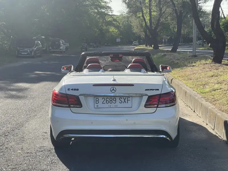 Mercedes-Benz E250 Cabrio White on Red, back