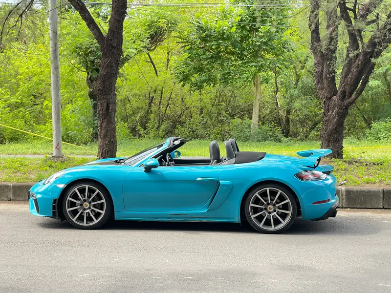 Porsche Boxster 718 Blue, side